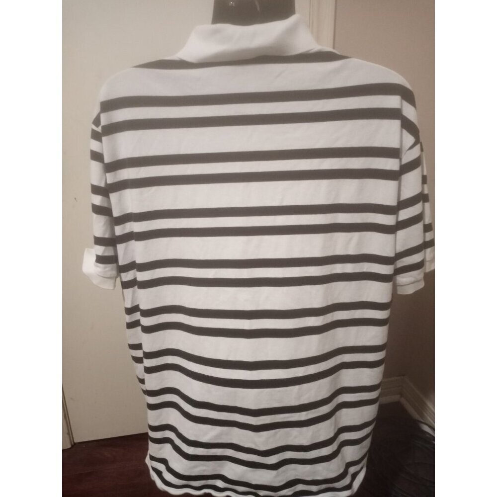 Ralph Lauren Polo Shirt Mens 3XB Big Black White Stripe Pony Logo Short Sleeve - Picture 8 of 13